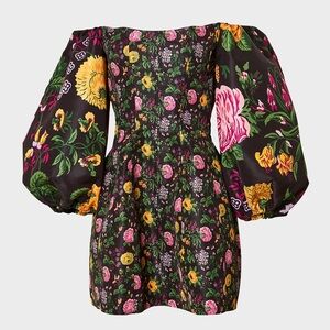 New With Tags: Carolina Herrera Off-Shoulder Corset Floral Mini Dress